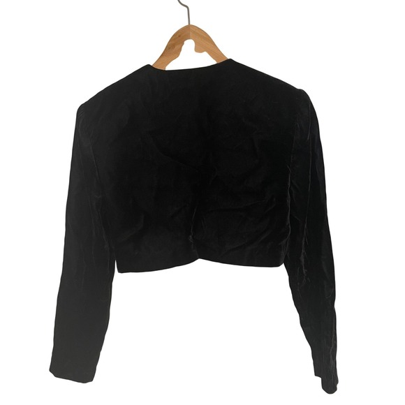 Vintage Scott McClintock Bolero Jacket NWT Black Velvet Evening Shrug Small - Picture 2 of 6